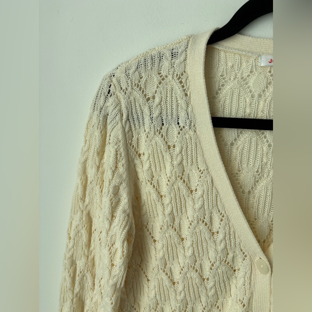Joe Fresh Cream Crochet Lace Cardigan | 100% Cotton | M - Picture 4 of 8